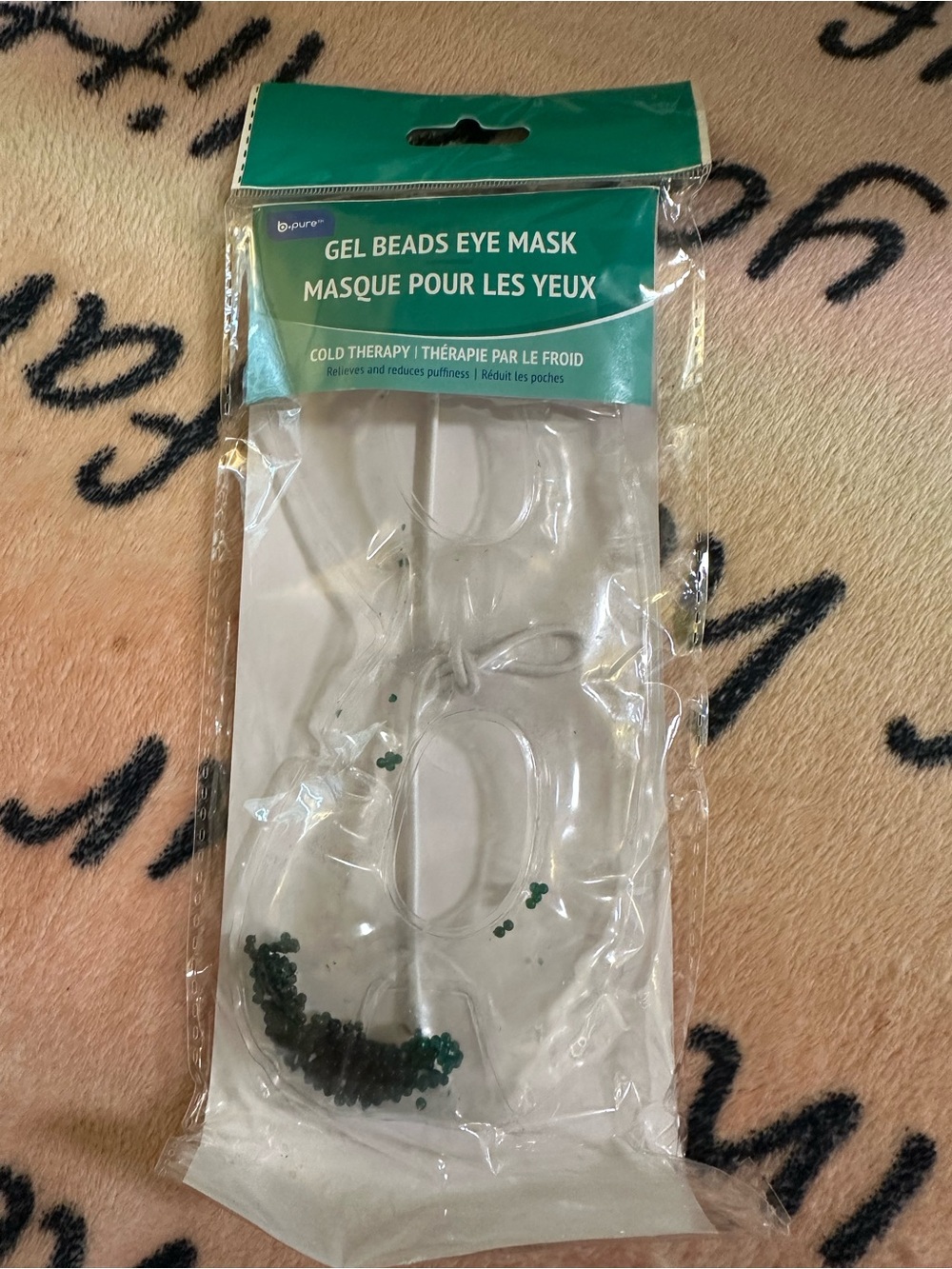 Gel Beads Eye Mask – Clear Mask with Green Beads